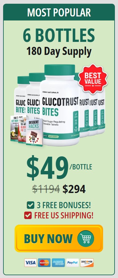 GlucoTrust Bites 6 Bottle Price
